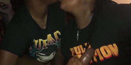 Ebony Double Oral - I GOT JUMPED! LOL. THIS DOUBLE BLOWJOB CAPPED OFF MY WEEKEND PERFECTLY  TNAFlix Porn Videos